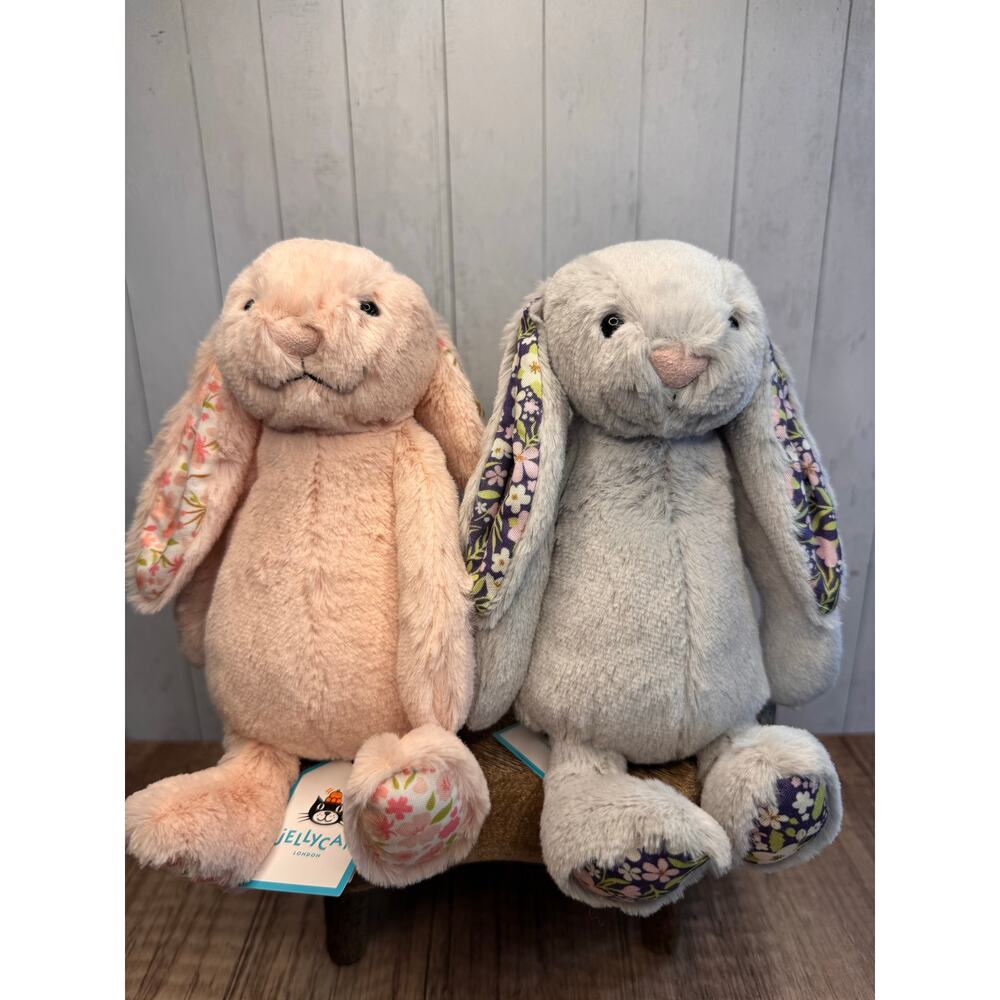 BUNNY BUNDLE Small Blush Bunny Cherry Silver Bunny Bloom Jellycat Bashful Bunny - Picture 2 of 6